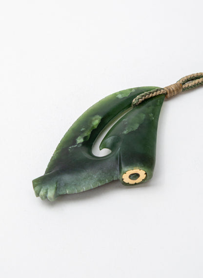 Pounamu Matau with Golden Eye