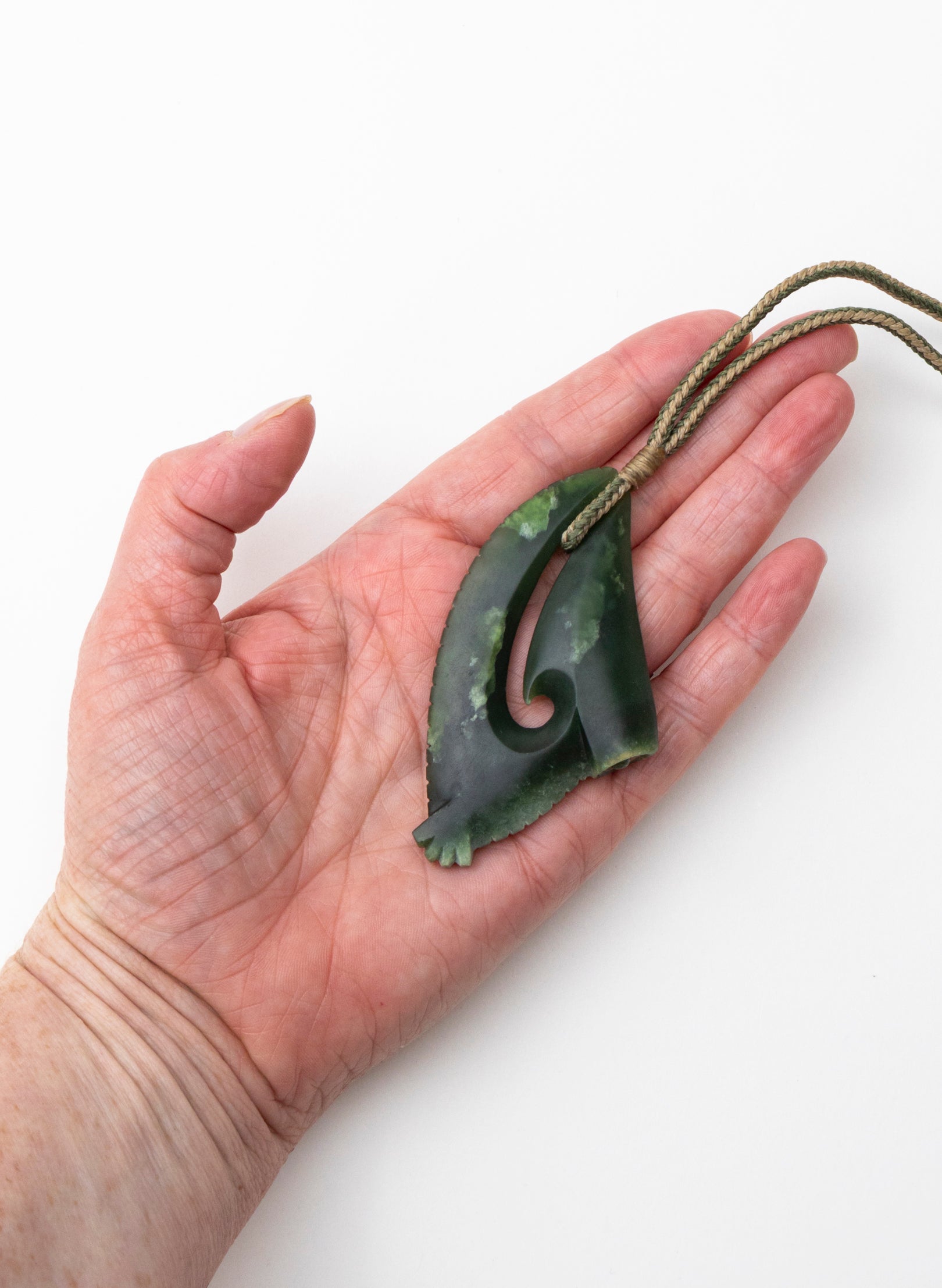 Pounamu Matau with Golden Eye
