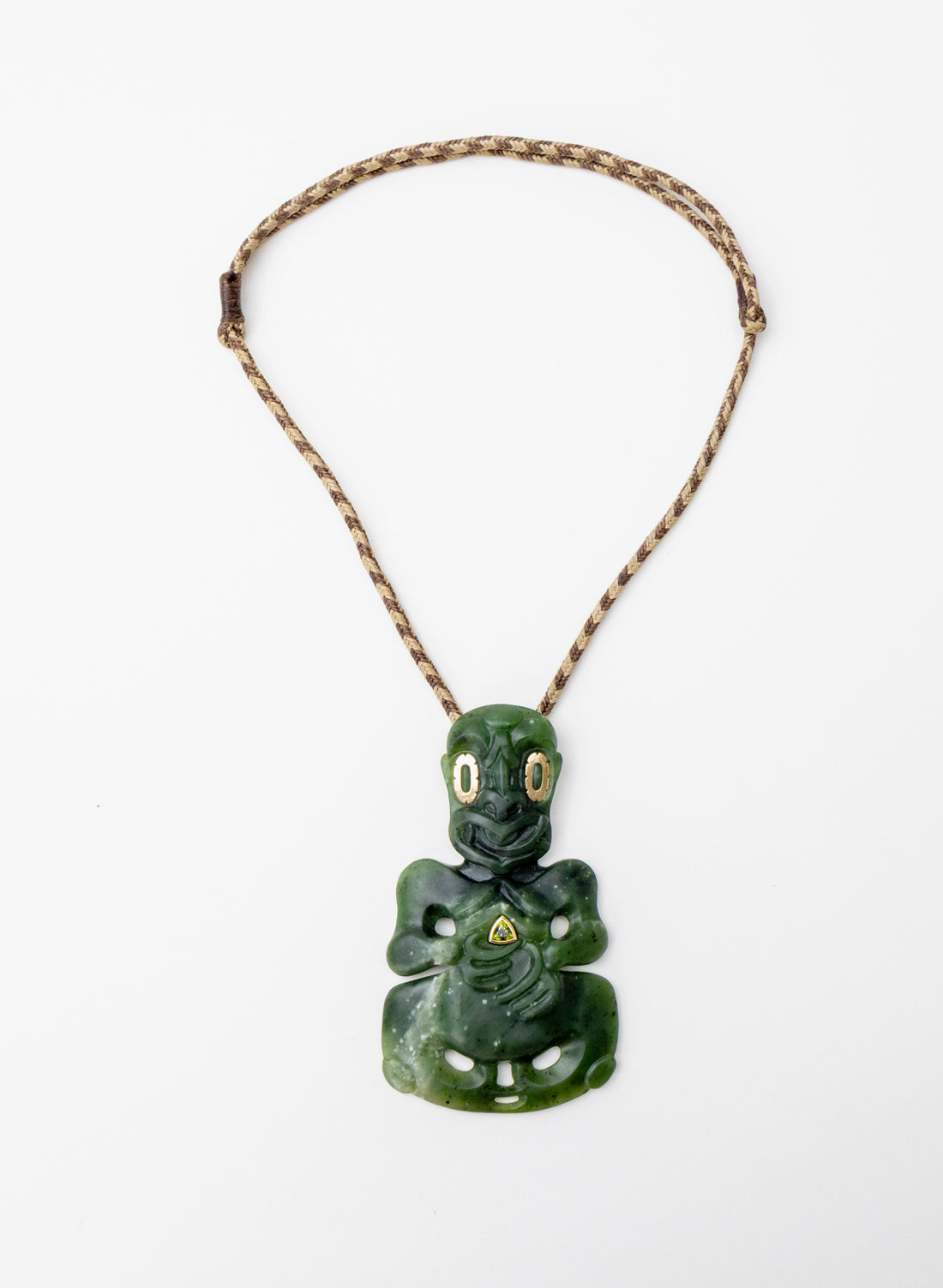 Pounamu -  Hei Tiki With Sapphire Trillian
