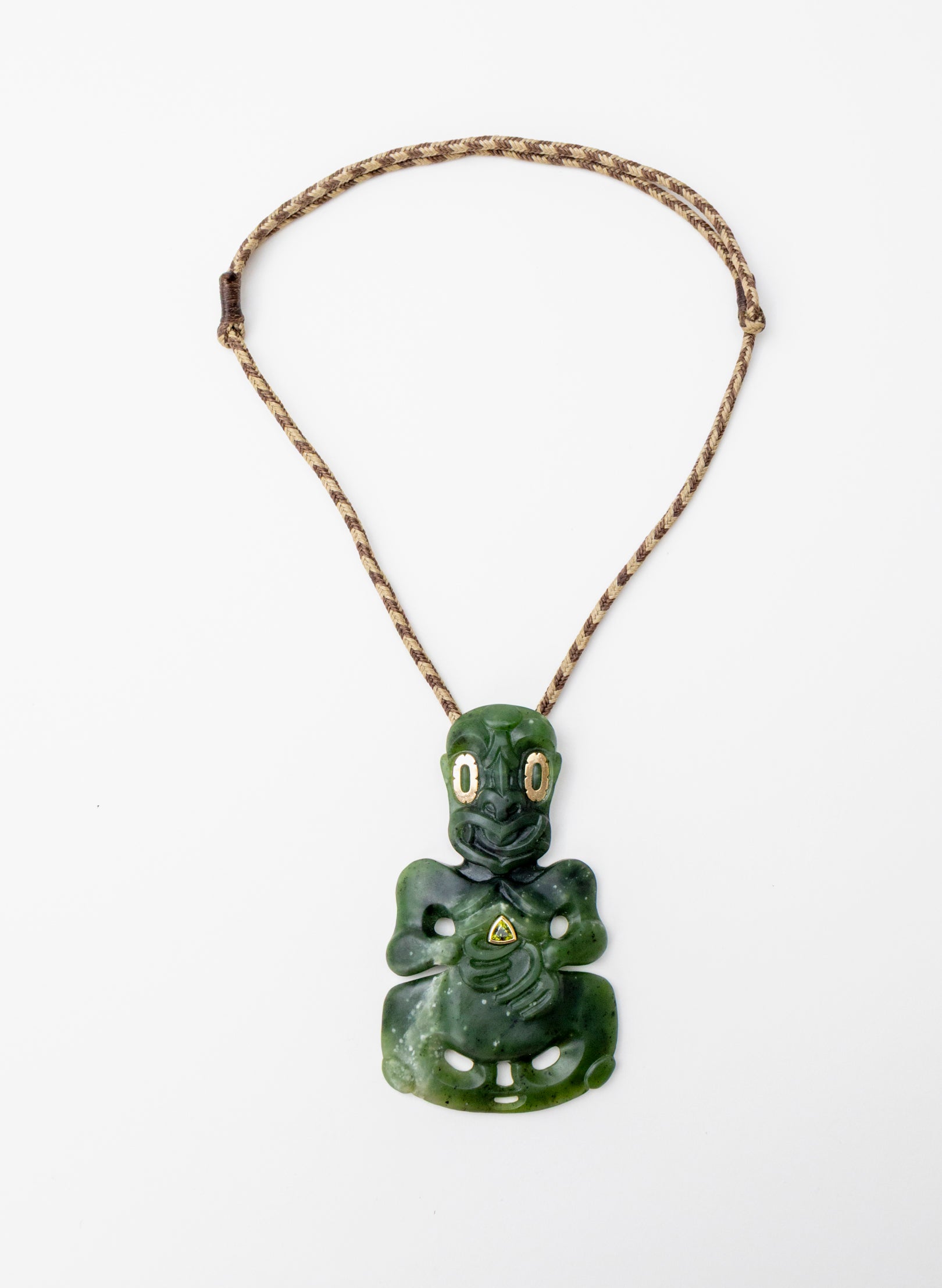 Pounamu -  Hei Tiki With Sapphire Trillian