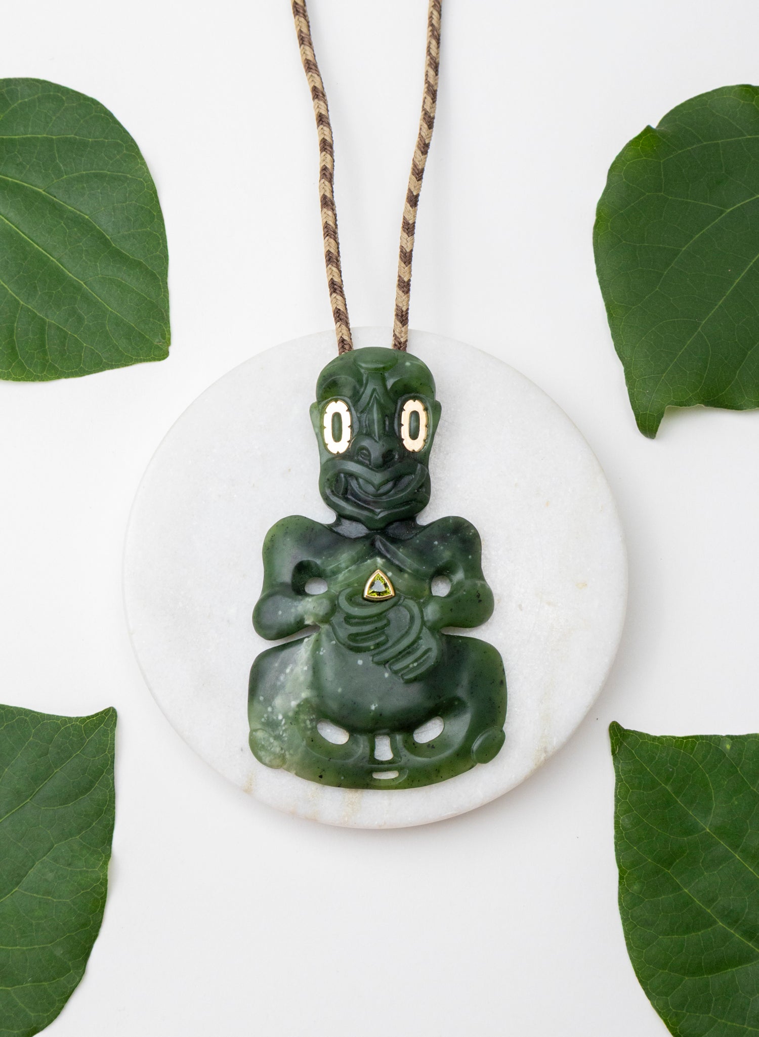 Pounamu -  Hei Tiki With Sapphire Trillian