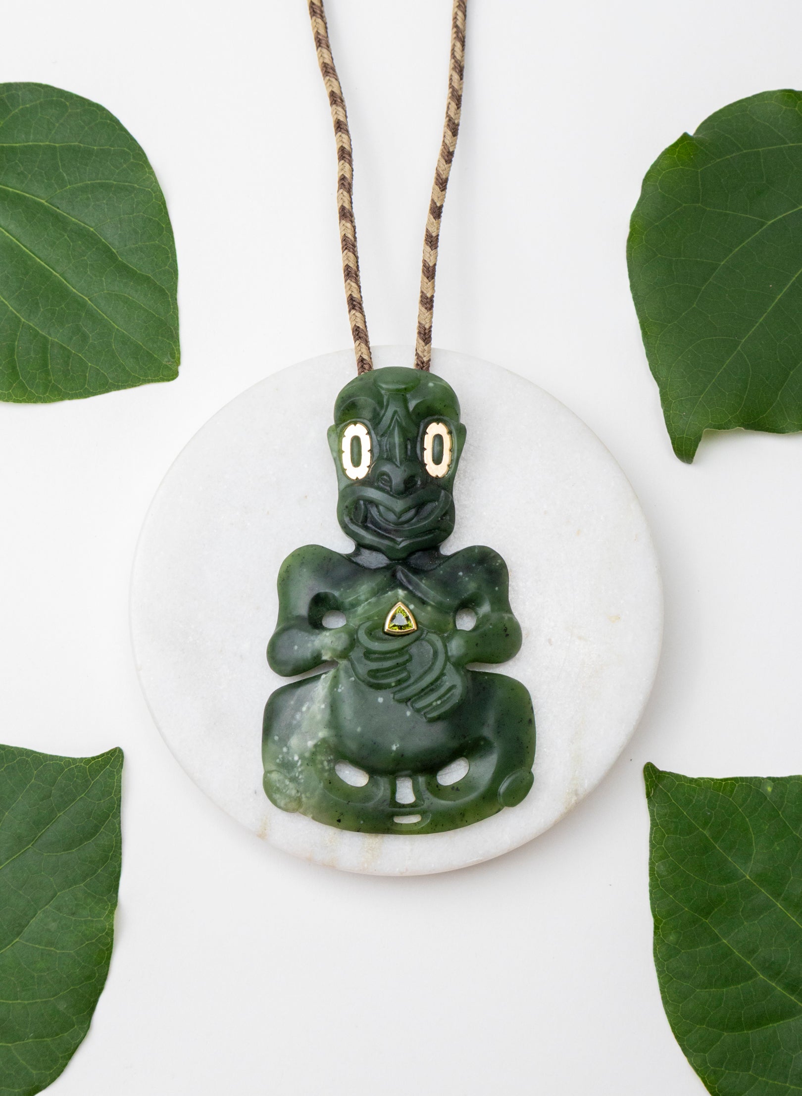 Pounamu -  Hei Tiki With Sapphire Trillian