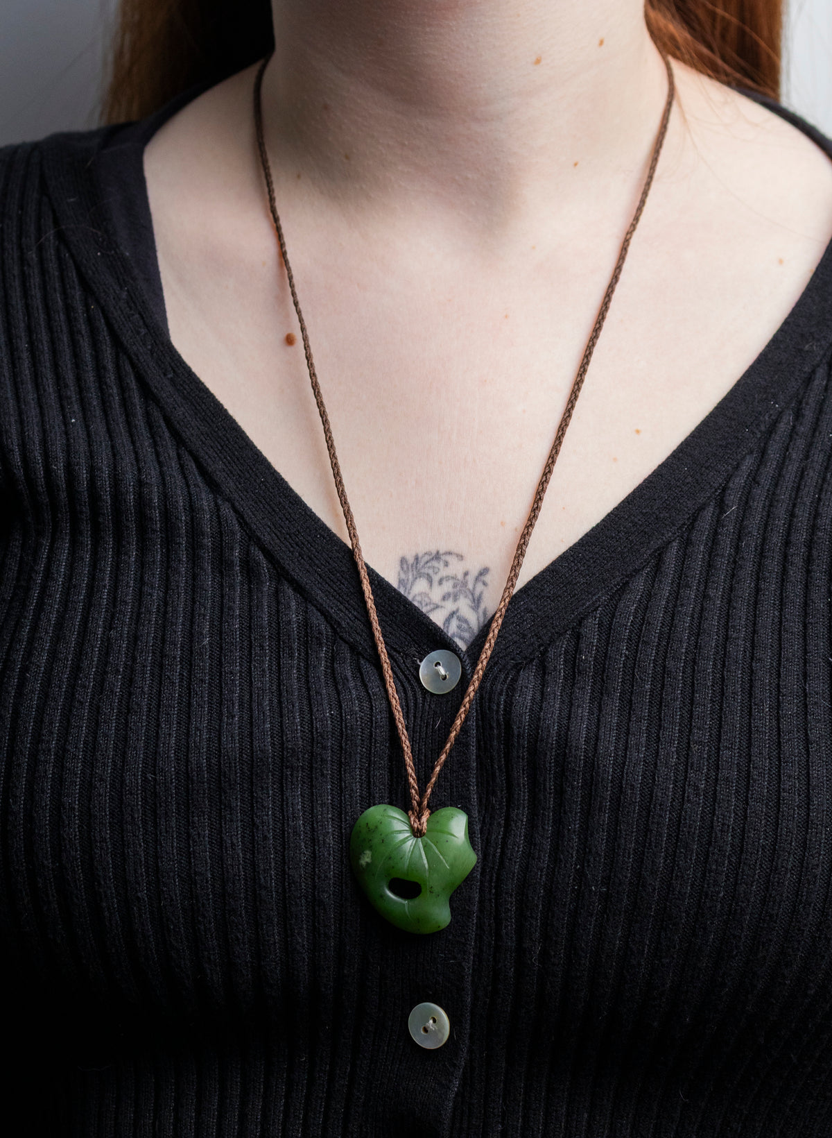 Small Pounamu Kawakawa Leaf