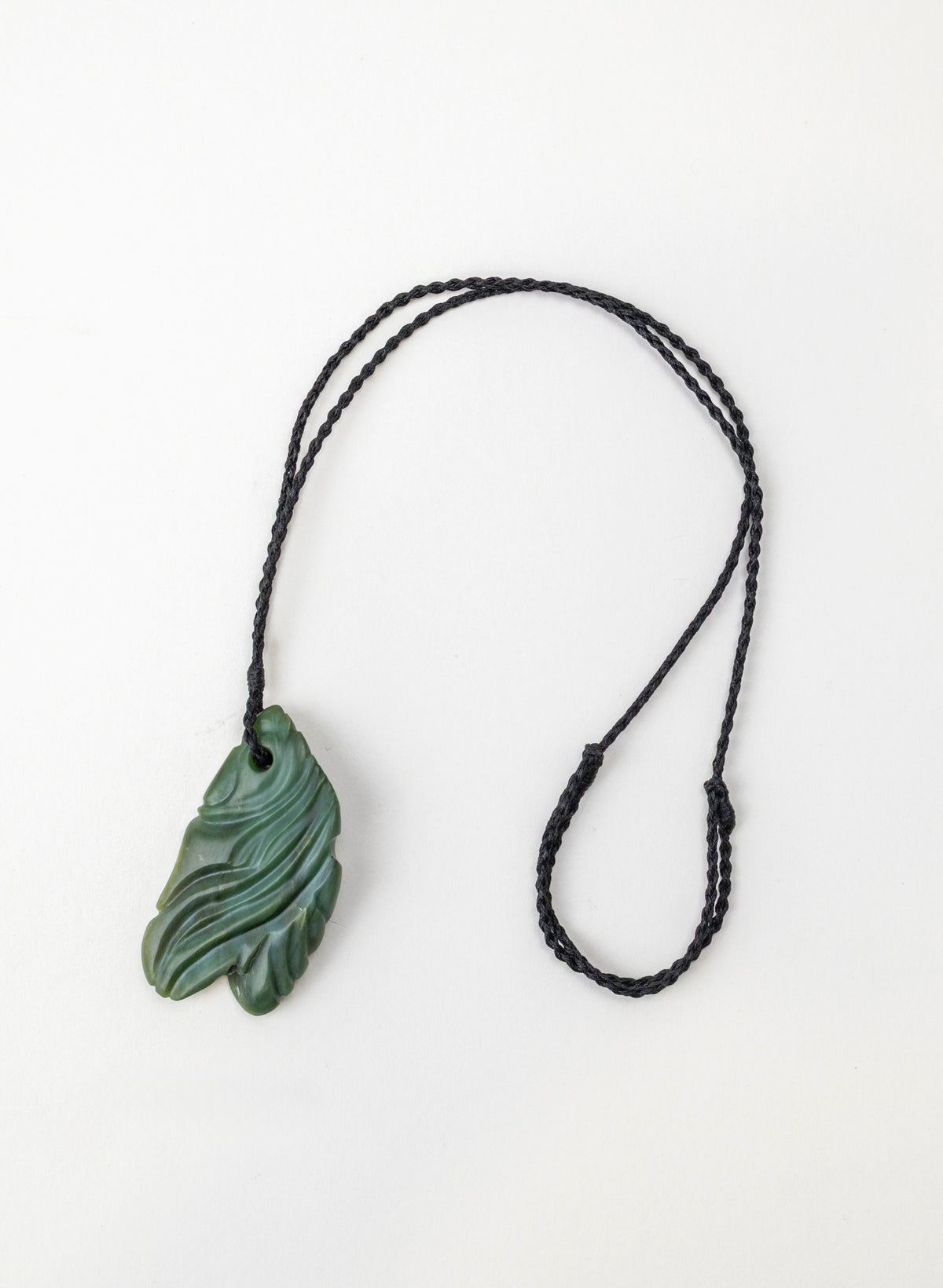 Carved Leaf Pounamu Pendant