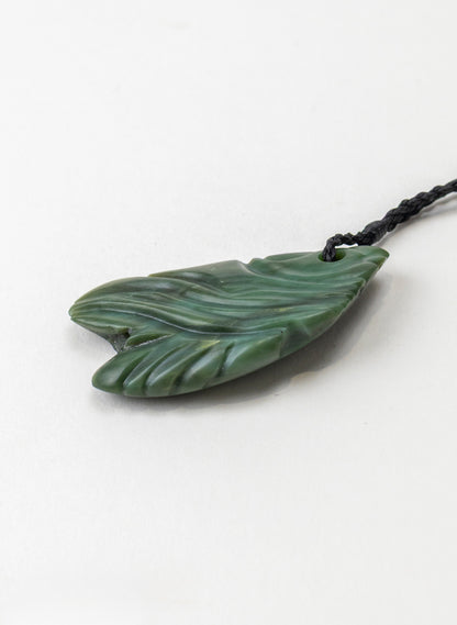 Carved Leaf Pounamu Pendant