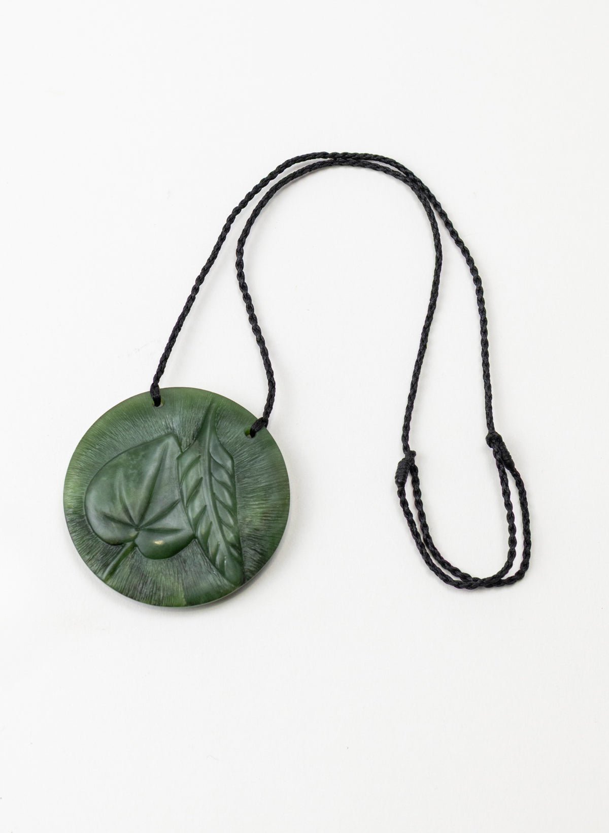 Carved Pounamu Porohita Necklace with Leaf Detailing