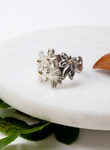 Carved Cherry Blossom Ring