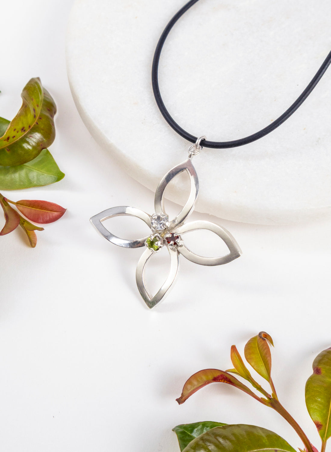 Open Leaf 4 Petal Necklace