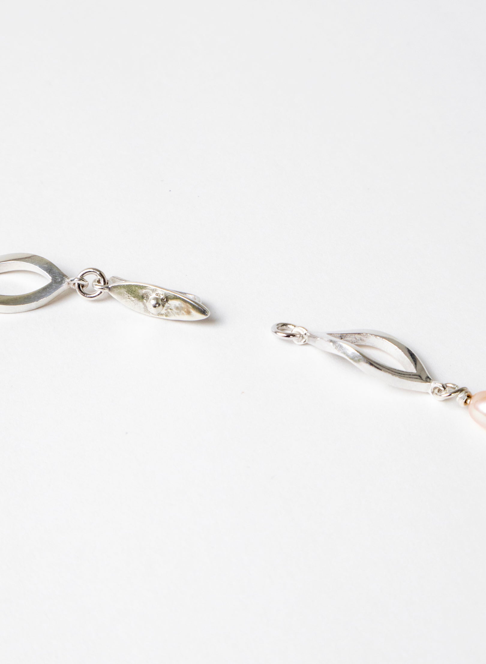 Pink Pearl Open Leaf Necklace