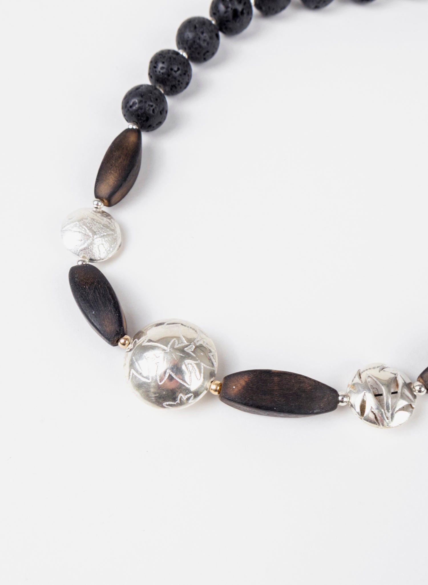 Lava Stone Leaf Necklace