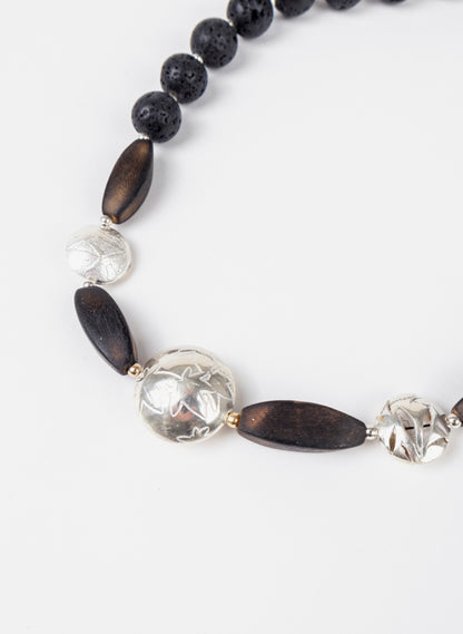 Lava Stone Leaf Necklace