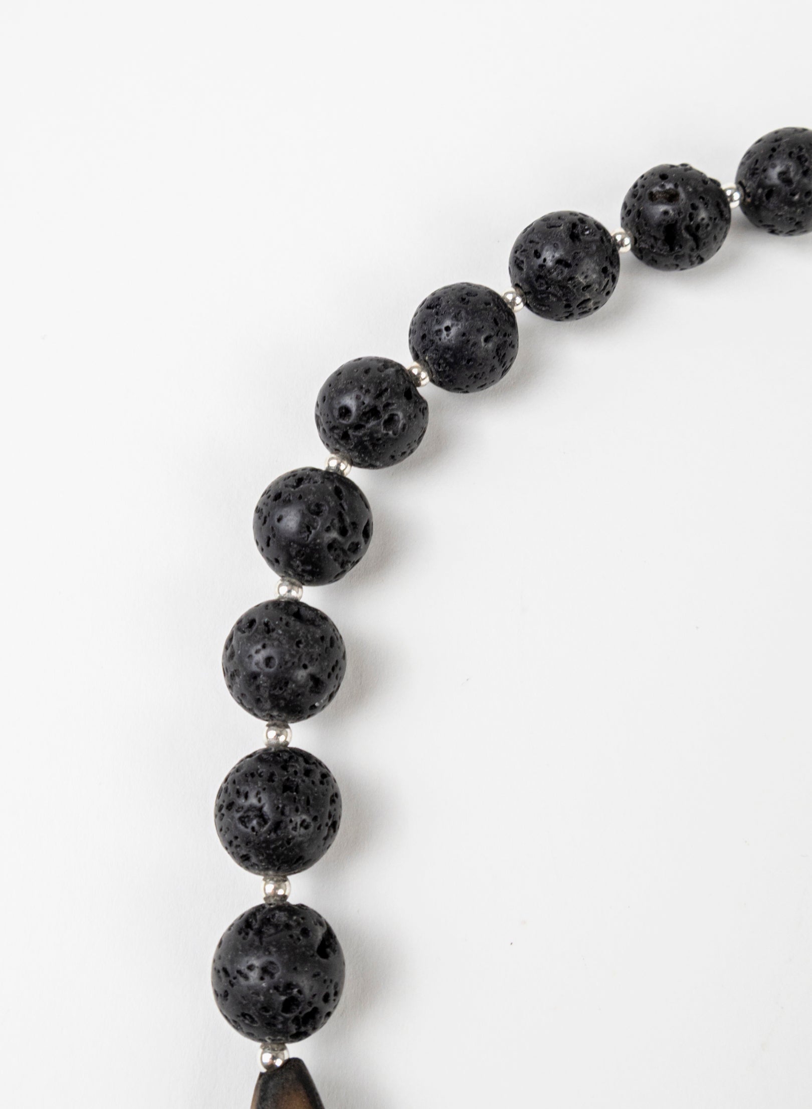 Lava Stone Leaf Necklace