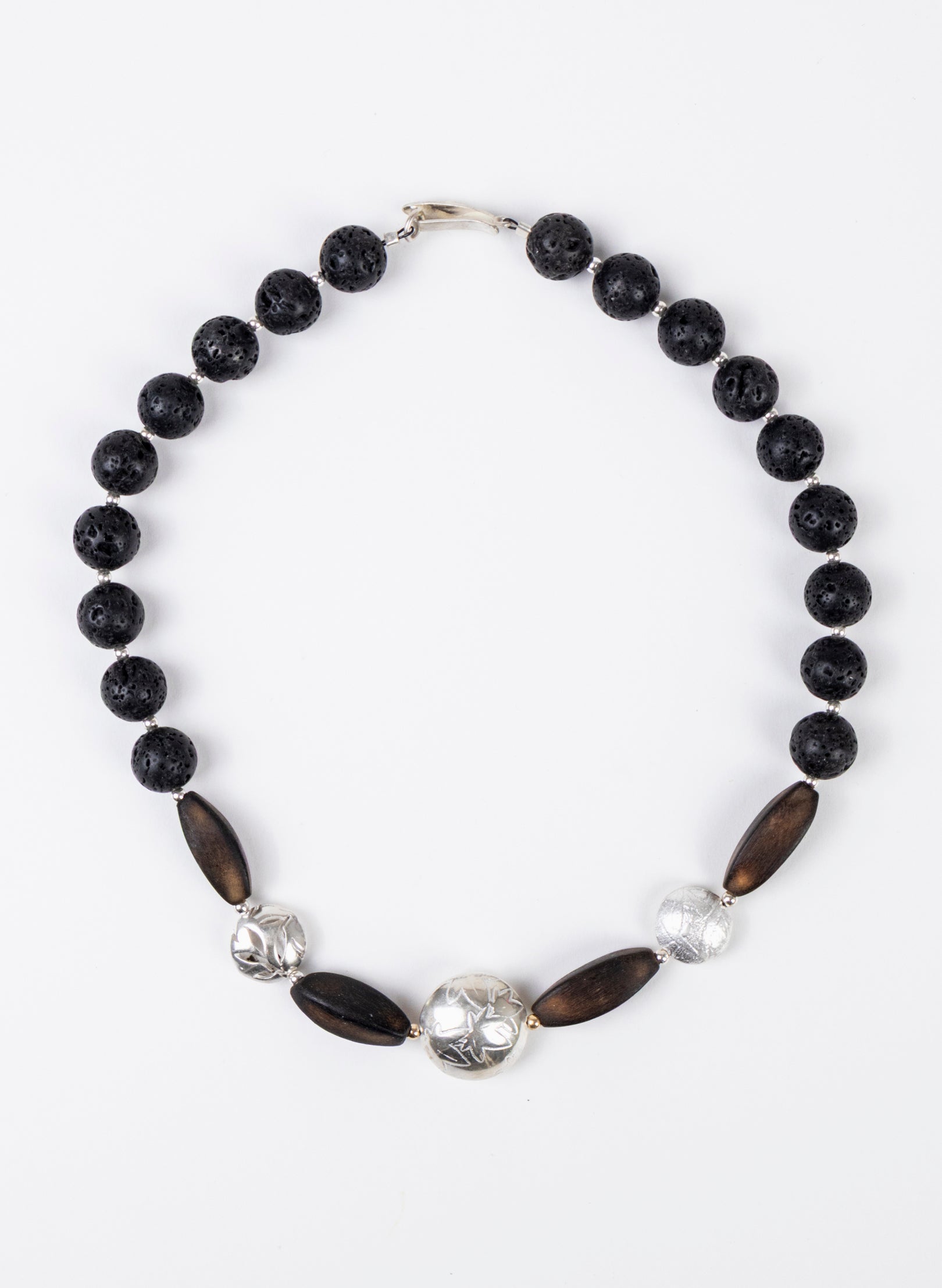 Lava Stone Leaf Necklace