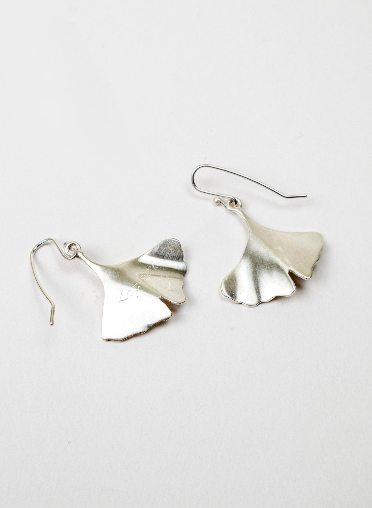 Silver Gingko Leaf Earrings