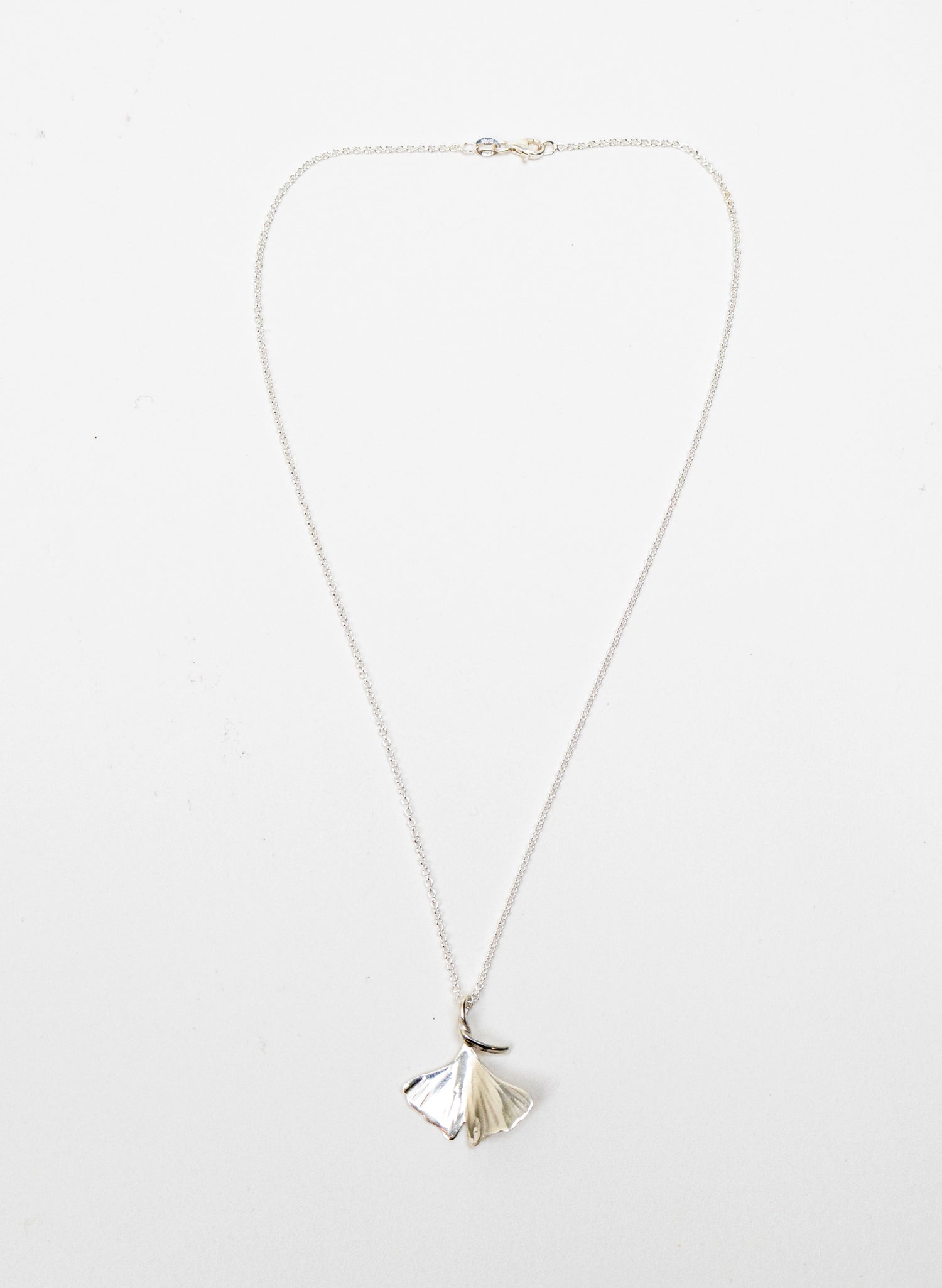 Silver Gingko Leaf Pendant
