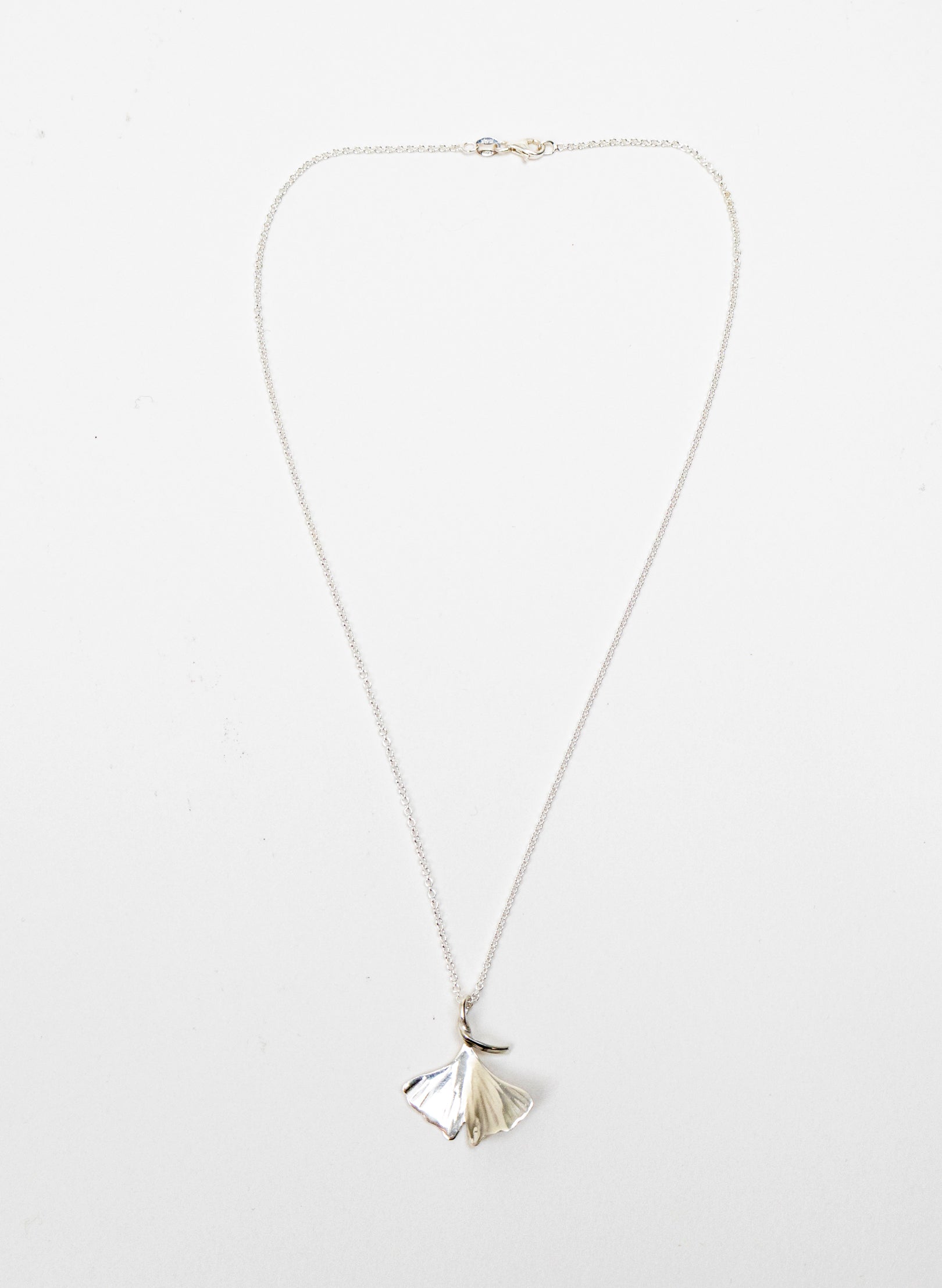 Silver Gingko Leaf Pendant