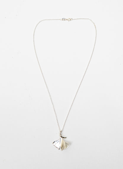 Silver Gingko Leaf Pendant