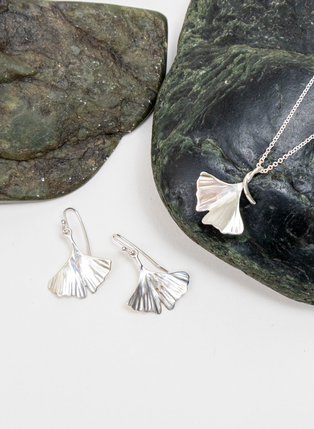 Silver Gingko Leaf Pendant