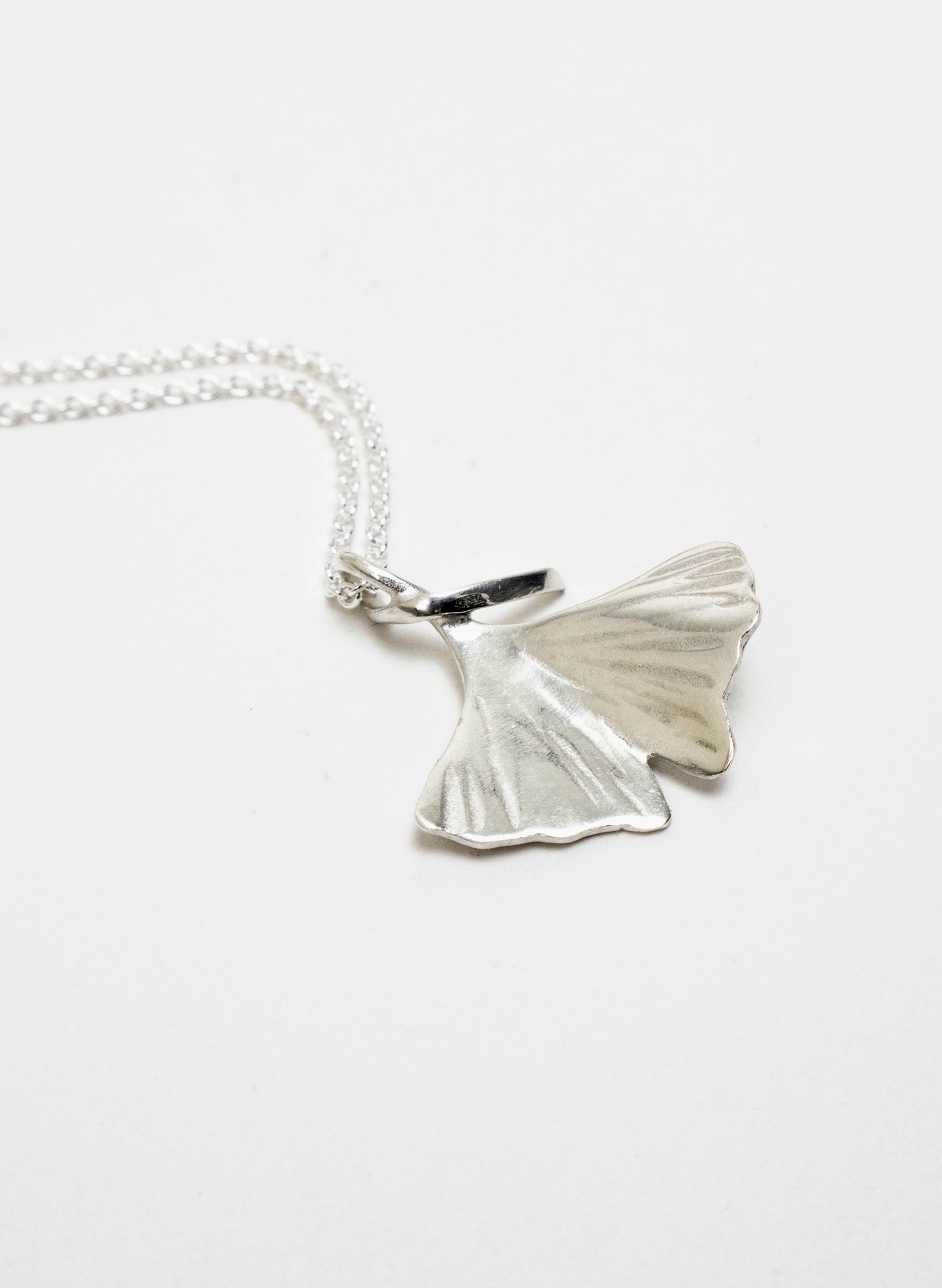 Silver Gingko Leaf Pendant