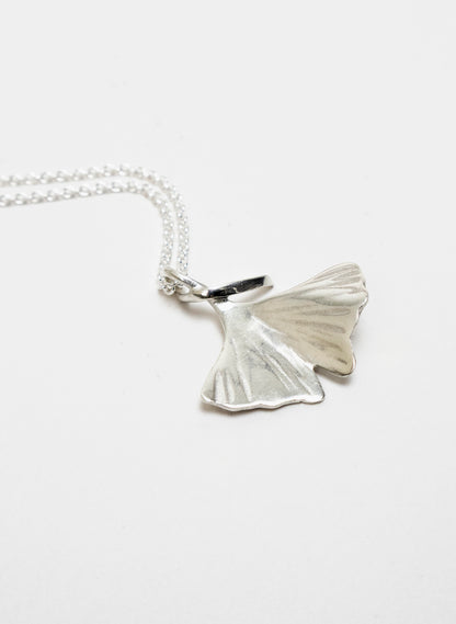 Silver Gingko Leaf Pendant