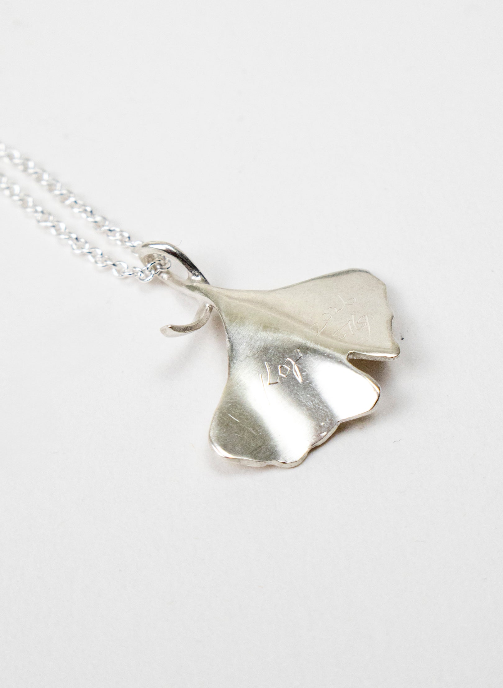 Silver Gingko Leaf Pendant