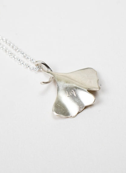Silver Gingko Leaf Pendant