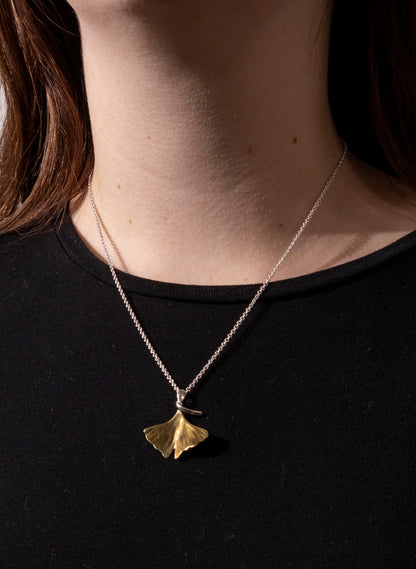 Gold Gingko Leaf Pendant