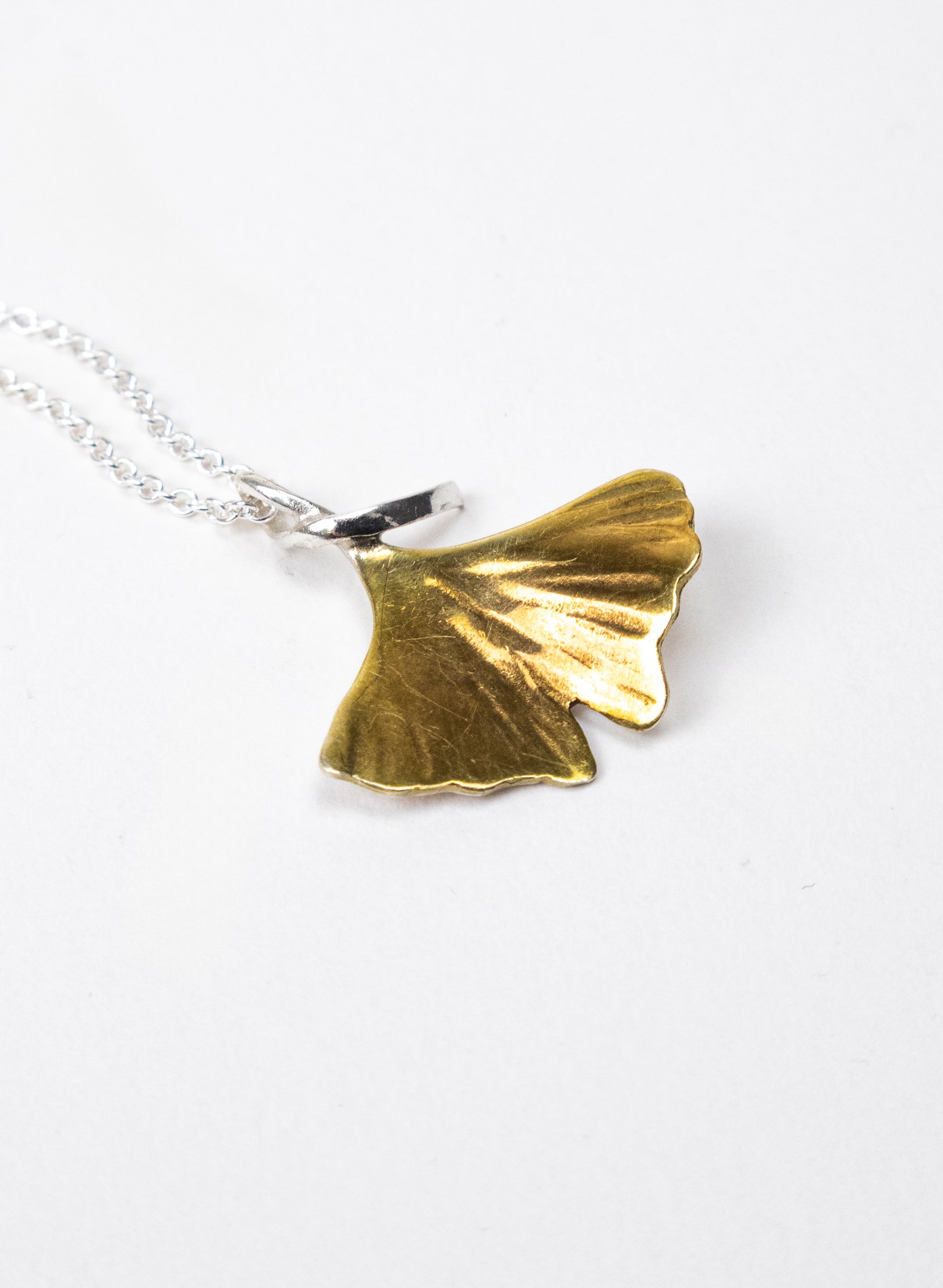 Gold Gingko Leaf Pendant
