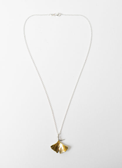 Gold Gingko Leaf Pendant