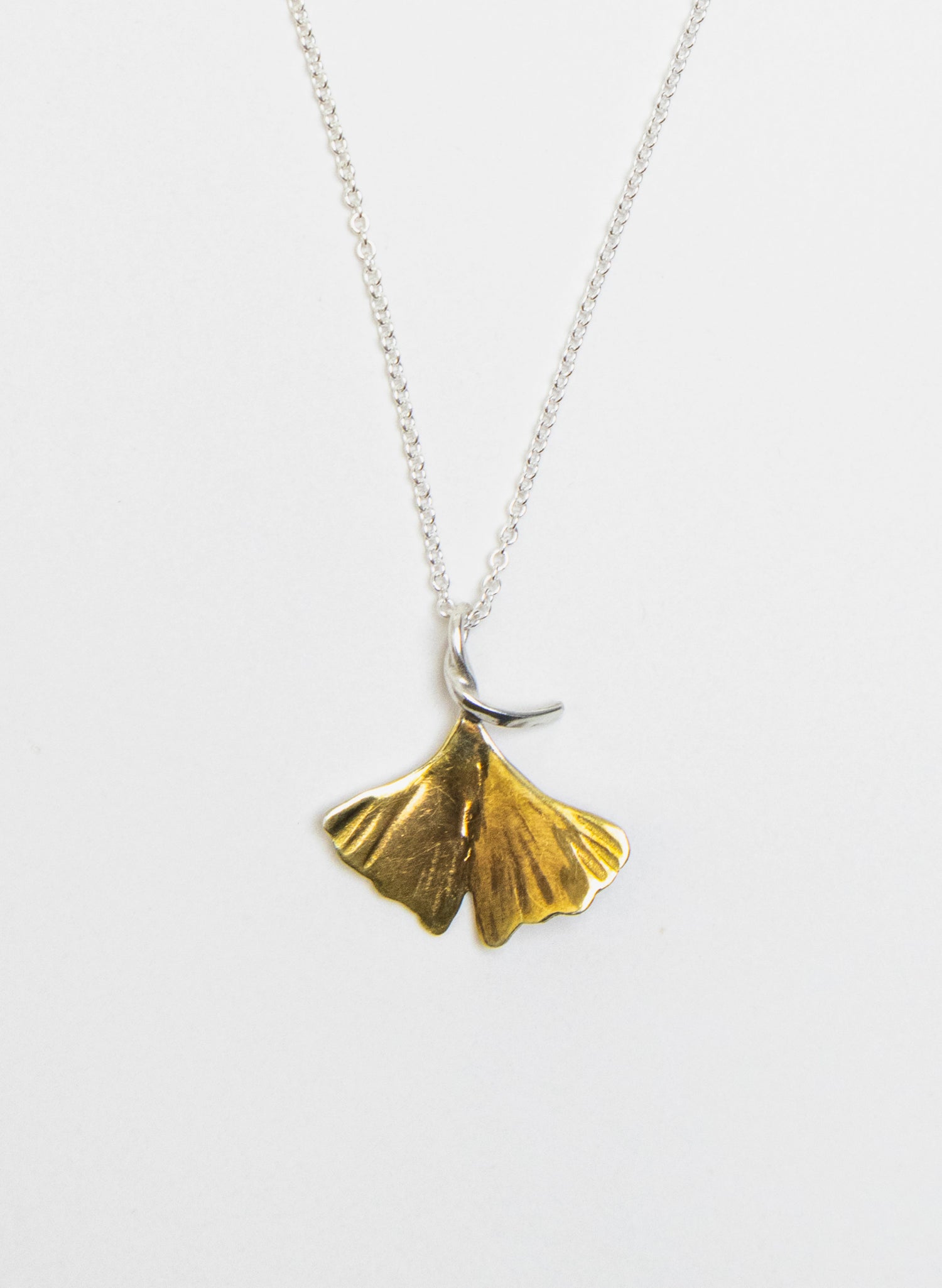 Gold Gingko Leaf Pendant