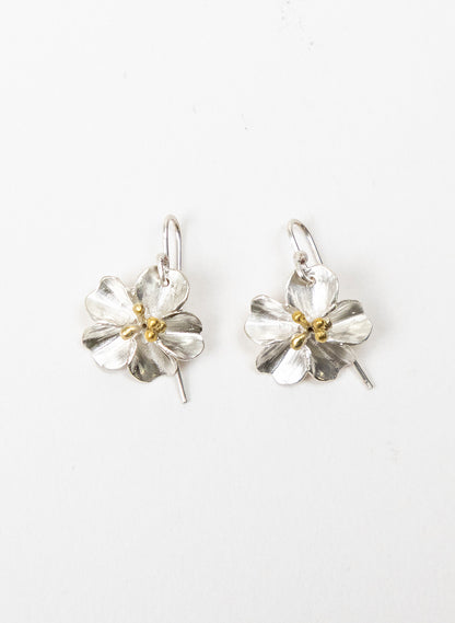 Sakura Cherry Blossom Earrings with a Gold Stamin