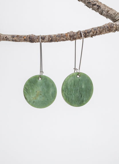 Pounamu Disc Earrings