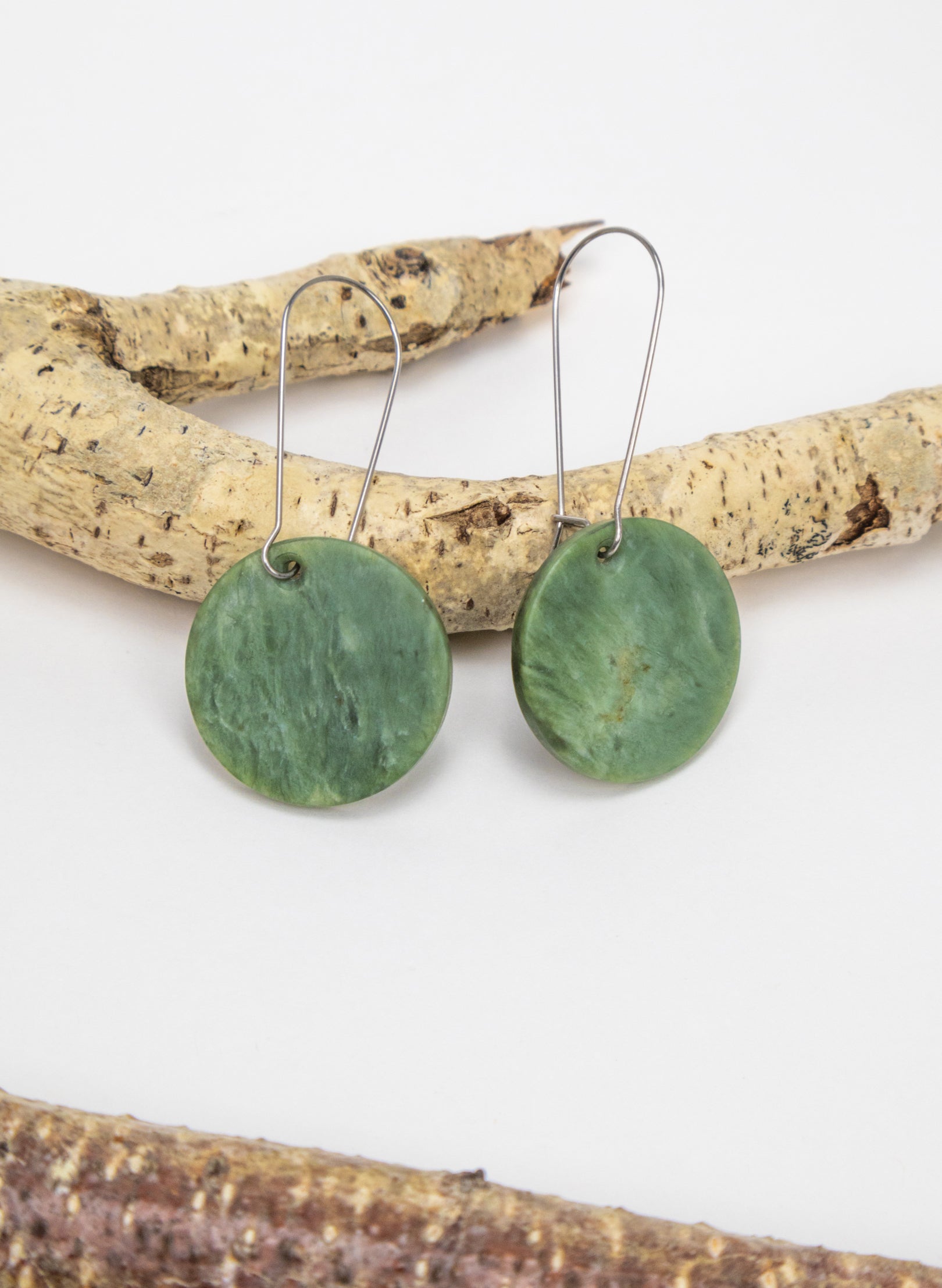 Pounamu Disc Earrings