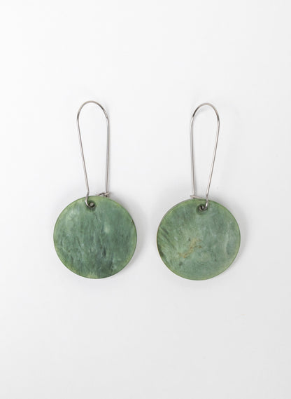 Pounamu Disc Earrings