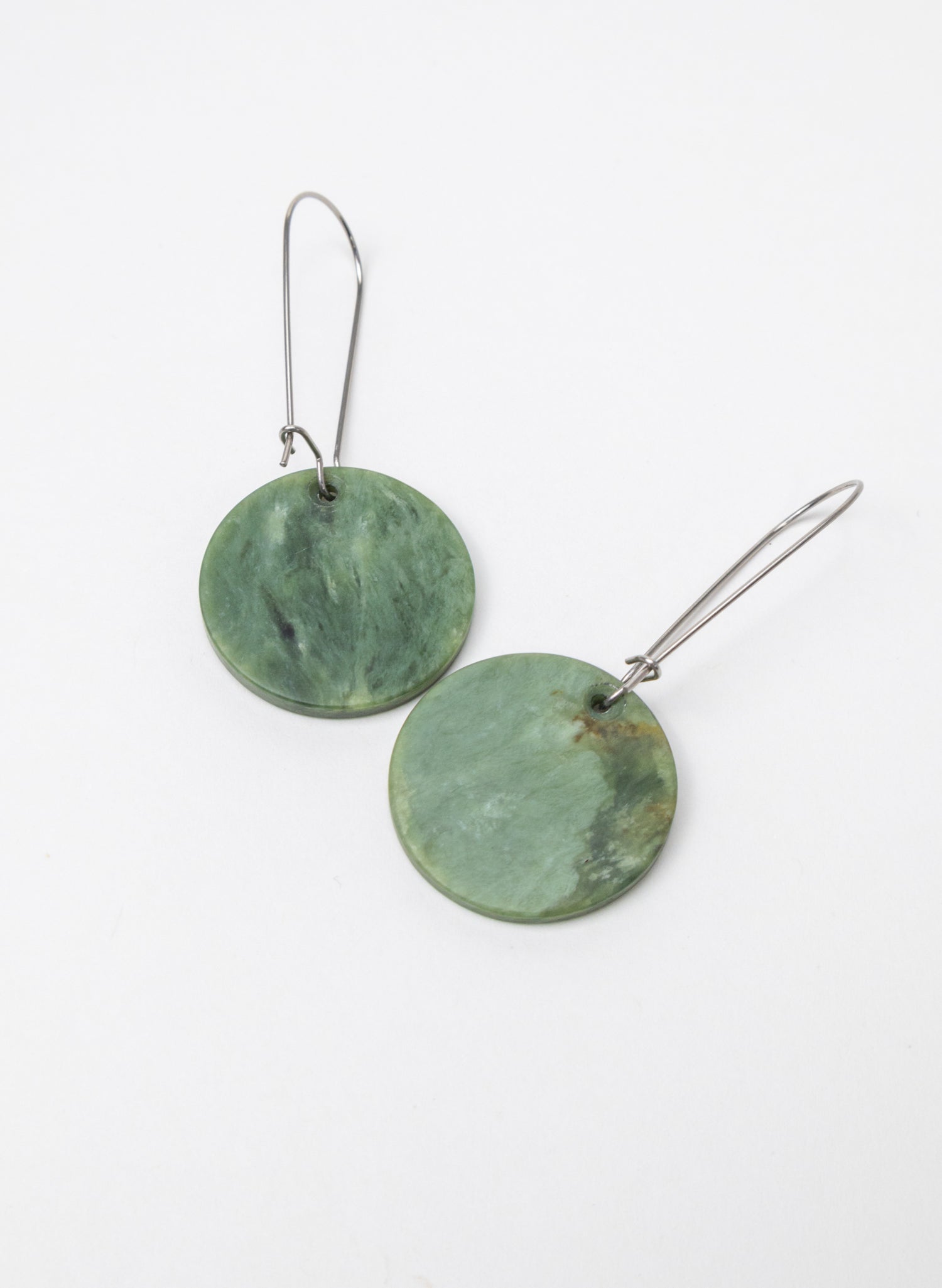 Pounamu Disc Earrings