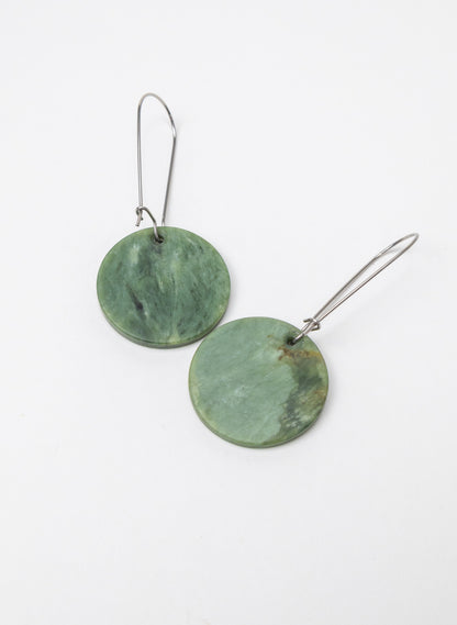 Pounamu Disc Earrings