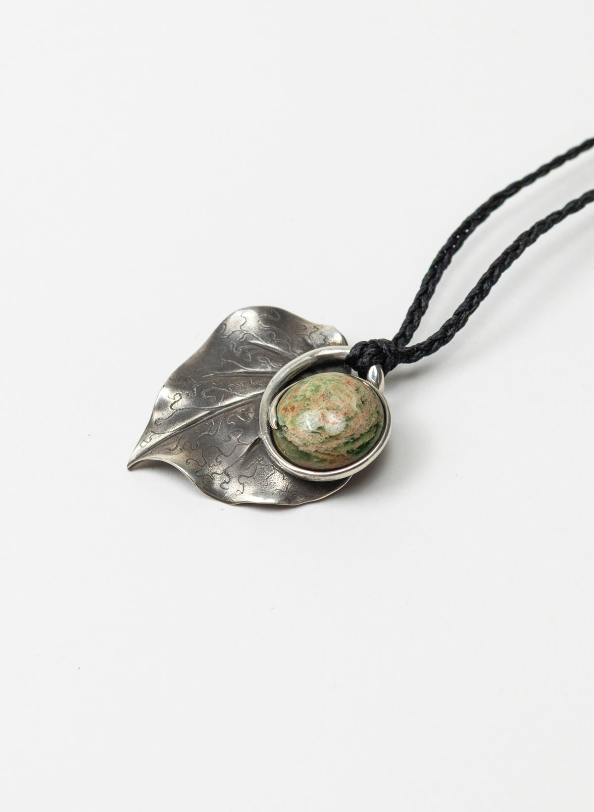 Sterling Silver Kawakawa Leaf with a Pounamu Insert