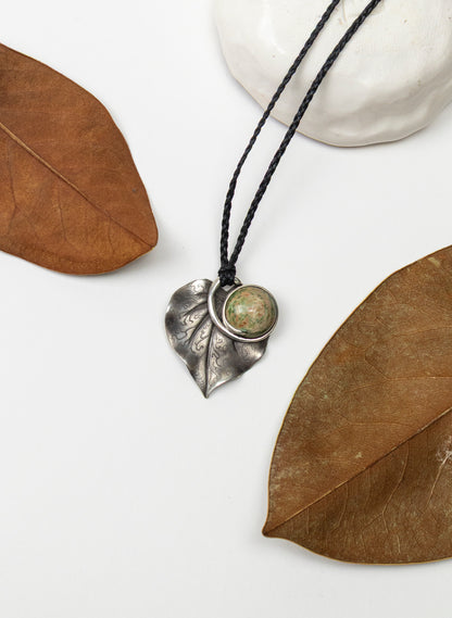 Sterling Silver Kawakawa Leaf with a Pounamu Insert