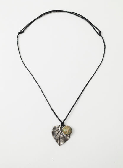 Sterling Silver Kawakawa Leaf with a Pounamu Insert