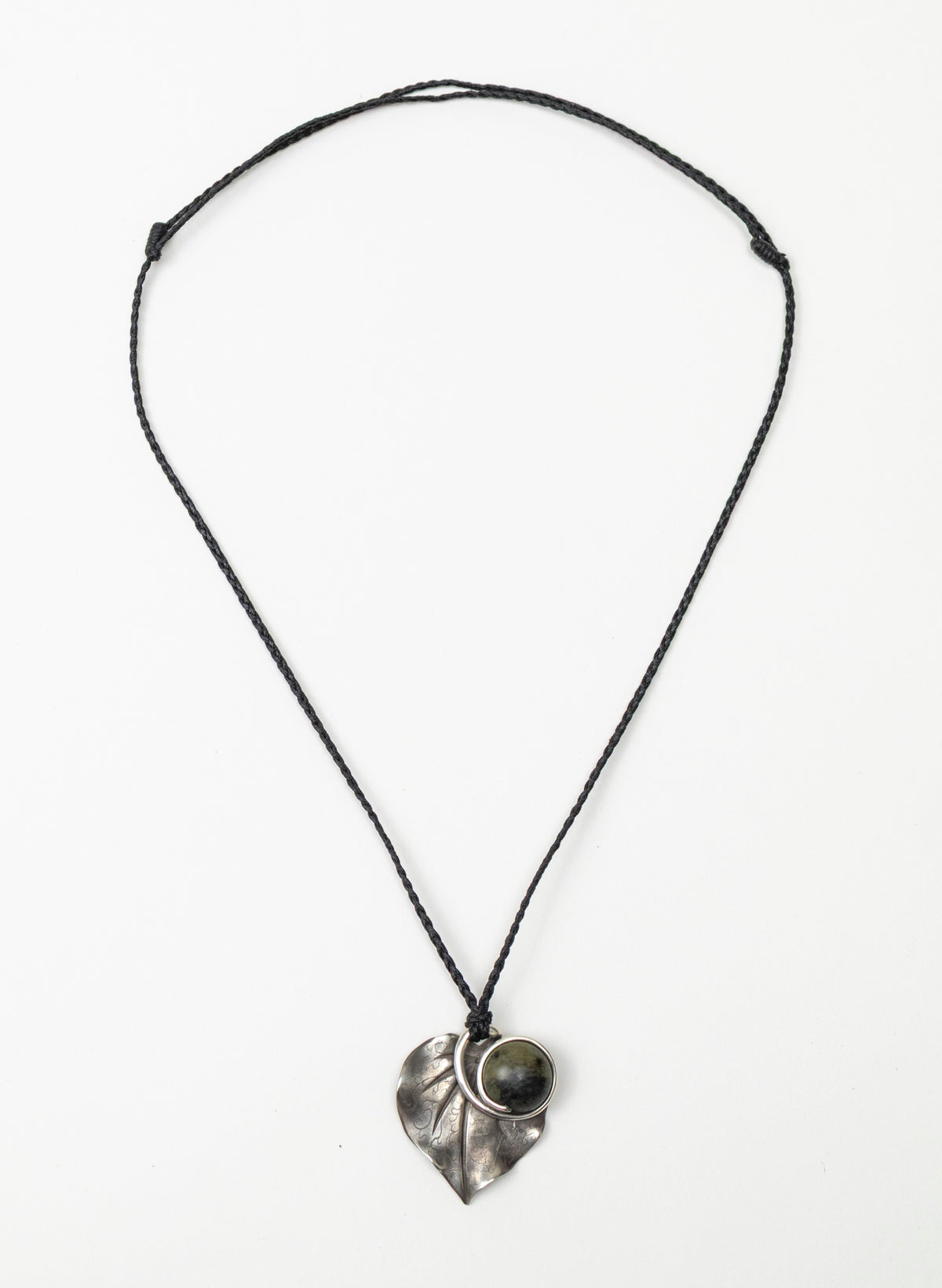 Sterling Silver Kawakawa Leaf with a Pounamu Insert