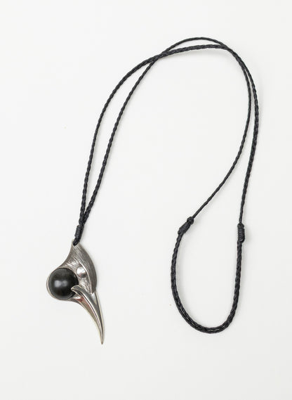 Sterling Silver Male Huia Pendant with a Pounamu Insert