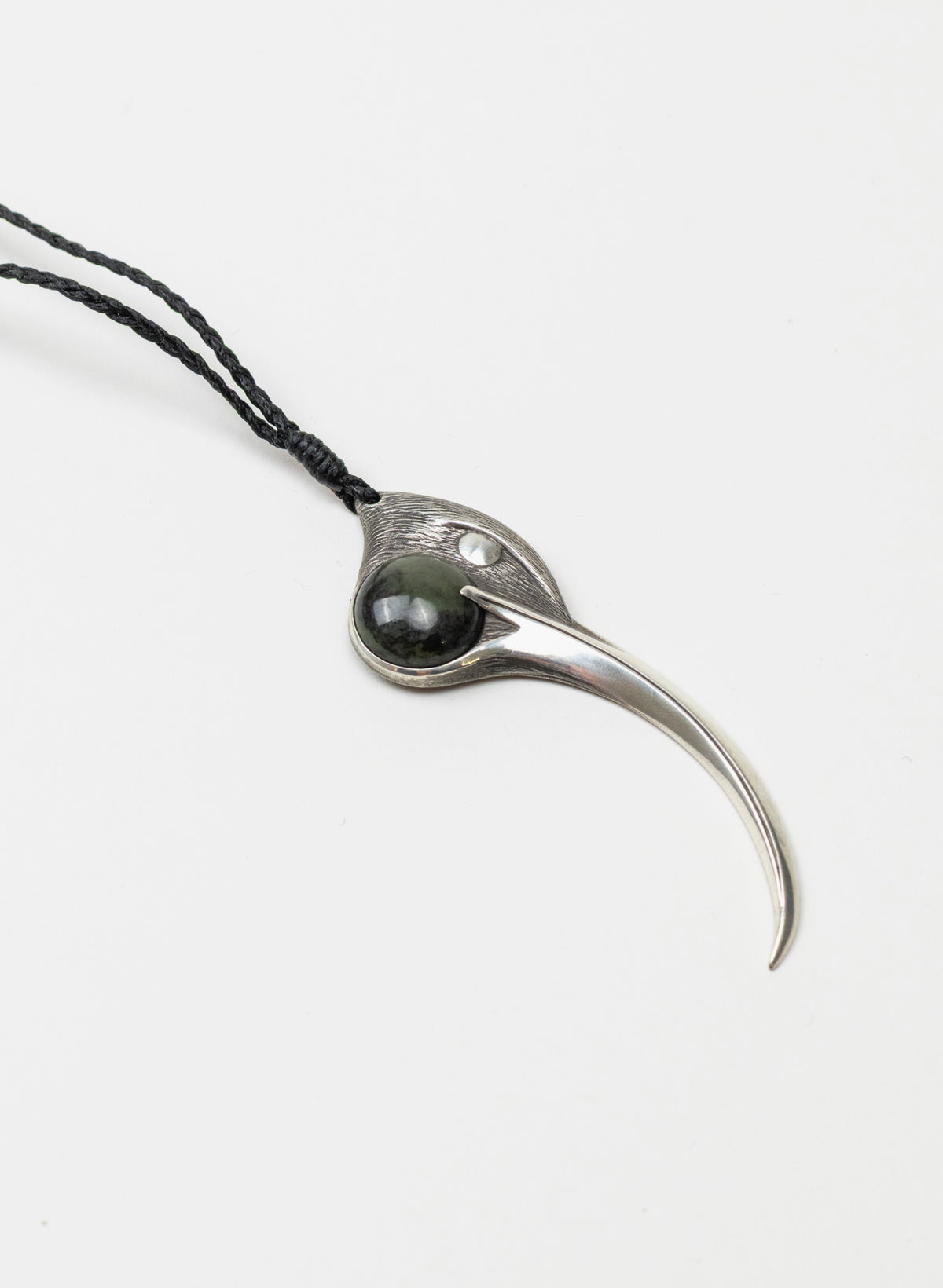 Sterling Silver Female Huia Pendant with a Pounamu Insert