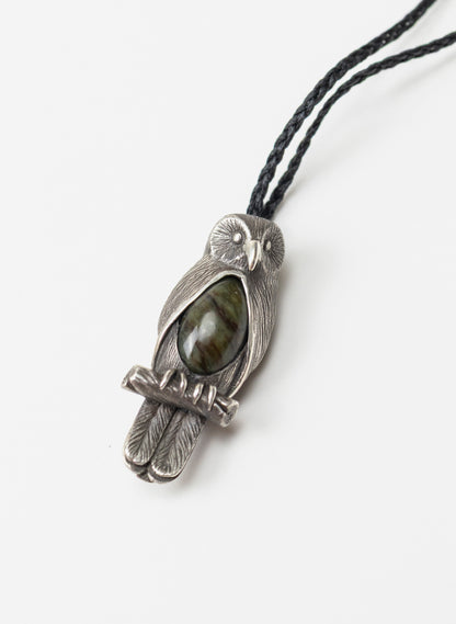 Sterling Silver Ruru Pendant with a Pounamu Insert