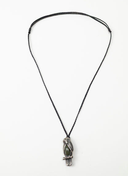 Sterling Silver Ruru Pendant with a Pounamu Insert
