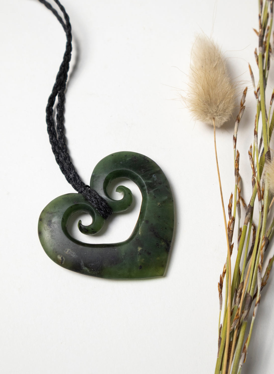 Koru Heart Pounamu Pendant