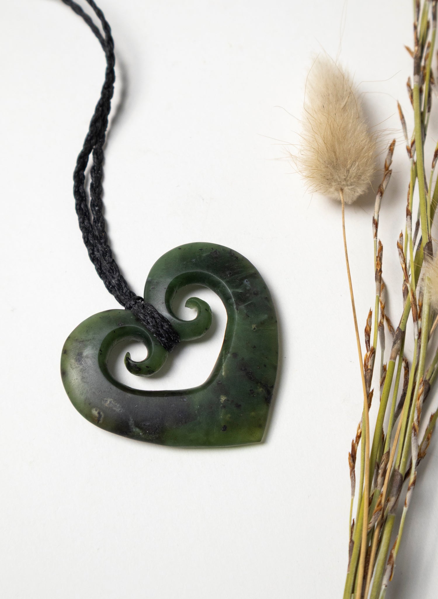 Koru Heart Pounamu Pendant
