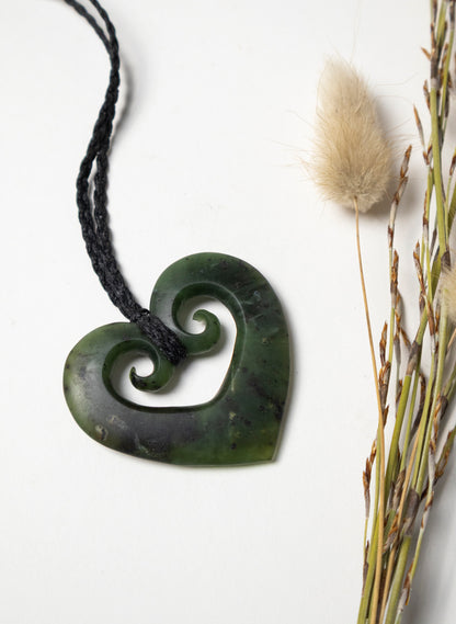 Koru Heart Pounamu Pendant