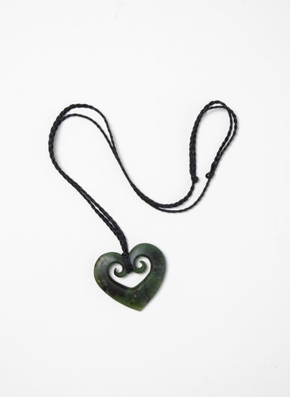 Koru Heart Pounamu Pendant