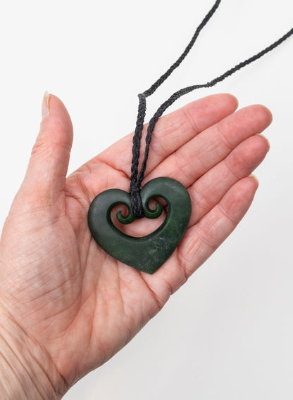 Koru Heart Pounamu Pendant