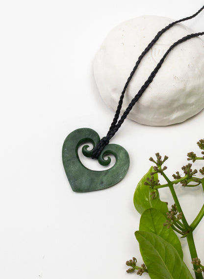Koru Heart Pounamu Pendant